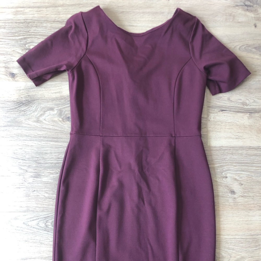 Ann Taylor Petite 8P Burgundy Short Dress Womens